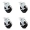 Service Caster 5 Inch Hard Rubber Wheel Swivel Top Plate Caster Set with Brake SCC-20S514-HRS-TLB-4 - alternate 1
